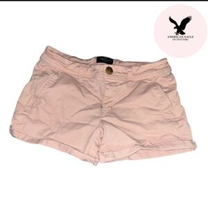 Women's-American Eagle Shorts-Shortie Pink Denim. Size 0